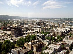 The Pearl District and surrounding area, as seen from the US Bancorp Tower