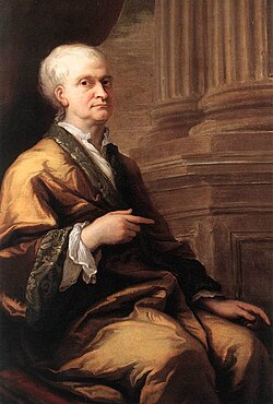 Newton in old age in 1712, portrait by Sir James Thornhill