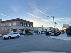 Sprague at Magnolia in East Central, showing the recent conversion to one lane in each direction.