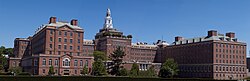 The Aetna headquarters building in Hartford was designed by James Gamble Rogers in 1931, and is the largest Colonial Revival building in the world.