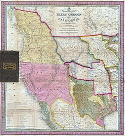 1846 map: Mexican Alta California (Upper California) in pink.