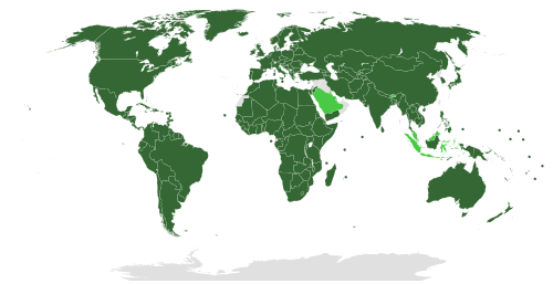 Member states of the IOM: member observer non-members