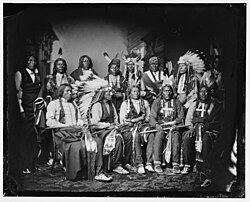 Seated, L to R: Yellow Bear, Red Cloud, Big Road, Little Wound, Black Crow; Standing, L to R: Red Bear, They Fear Even His Horses, Good Voice, Ring Thunder, Iron Crow, White Tail, Young Spotted Tail, ca. 1860–1880