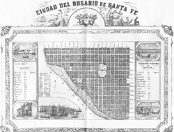 Map of the city of Rosario c. 1877