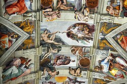 Michelangelo painted the ceiling of the Sistine Chapel; the work took approximately four years to complete (1508–1512).