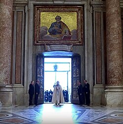 Francis opens the Holy Door, marking the beginning of the Extraordinary Jubilee of Mercy