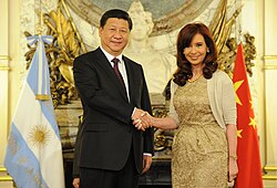 Kirchner and Chinese president Xi Jinping, in Buenos Aires, 2014