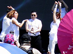 Psy performing in George Town, Penang, Malaysia on February 11, 2013