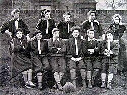 North team of the British Ladies', the first organised women's football team, here pictured in March 1895