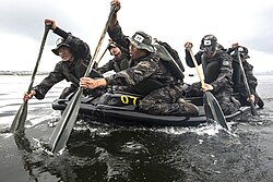 Trainees of the Republic of Korea Marine Corps in 2014.