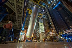 Liquid hydrogen tank for Artemis II under construction, August 2020