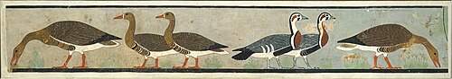Geese from a wall panel from the tomb of Nefermaat, Egypt c. 2575–2551 BC
