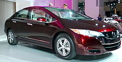 The Honda FCX Clarity, launched in 2008, is a fuel cell hydrogen vehicle compliant with the ZEV standard and sold in Japan and in the U.S. (only in Los Angeles).