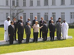 At the 33rd G8 summit in Heiligendamm in 2007 (Kufuor in front second from left)