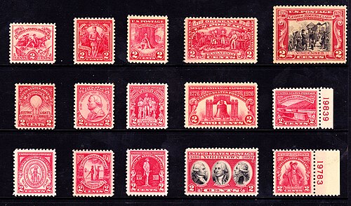 Two Cent Red Sesquicentennial issues of 1926–1932