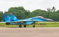 A Myanmar Air Force Mikoyan MiG-29 multirole fighter