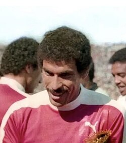 Egypt's captain Hassan Shehata at the 1982 World Cup qualifier against Morocco in Casablanca, April 1981