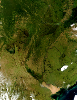 Part of the Río de la Plata basin viewed from space.