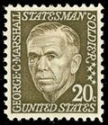 George Catlett Marshall on a 1967 stamp