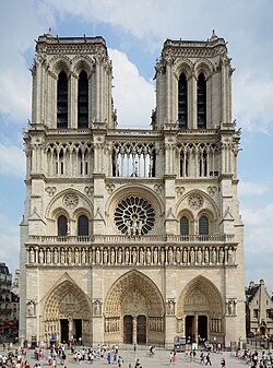 Notre-Dame, the most iconic Gothic cathedral,[58] built between 1163 and 1345