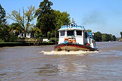 A characteristic provision barge in the Lower Delta