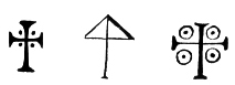 A series of crosses from the sigillum cereum of Beatrice of Bar's grant to San Zeno, Verona (1073)