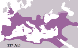 The Roman Empire reached its greatest extent under Trajan in AD 117