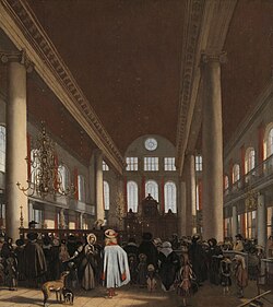 Interior of the Portuguese Synagogue in Amsterdam, painted by Emanuel de Witte, c. 1680, Rijksmuseum