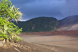 Cinder plain of Mount Yasur in Vanuatu