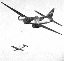 A Japanese Mitsubishi G4M2e Betty launching an Ohka