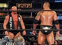 Stone Cold Steve Austin and The Rock were frequent rivals throughout WWF's Attitude Era.