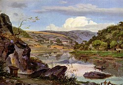 Stift Neuburg und das Neckartal, Ernst Fries, around 1830