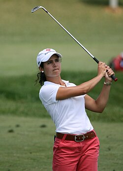 Lorena Ochoa, a retired number one female golfer, pictured here in 2007