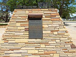 A monument to Beale's Wagon Road in Kingman, Arizona