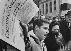 Copies of the Columbia Daily Spectator being sold during the 1962–1963 New York City newspaper strike