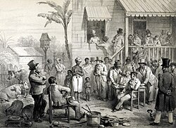Slave auction in Paramaribo, in 1831