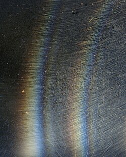 A first order rainbow from water (left) and a sugar solution (right)