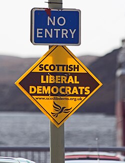 Campaign board for the Scottish Liberal Democrats in Stornoway