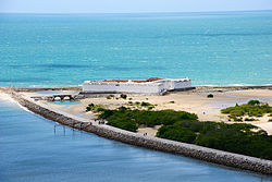 Fort of the Three Wise Men, landmark of the city's founding, photographed from the Newton Navarro Bridge