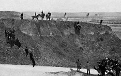 Italian cavalry officers practice their horsemanship in 1904 outside Rome