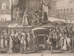 Engraving of the coronation of John IV of Portugal