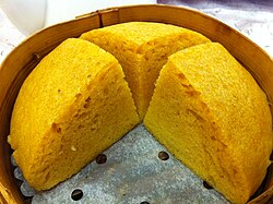 Steamed sponge cake called ma lai gao