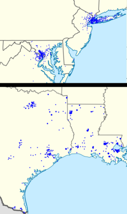 Capital One retail footprint as of 2010