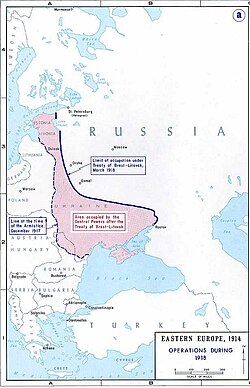 Territory lost by Russia under the 1918 Treaty of Brest-Litovsk