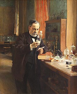 Innovative laboratory glassware and experimental methods developed by Louis Pasteur and other biologists contributed to the young field of bacteriology in the late 19th century.