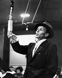 Sinatra recording at Capitol Studios, c. 1955