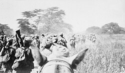 2nd Kashmir Rifles march toward Buiko, German East Africa