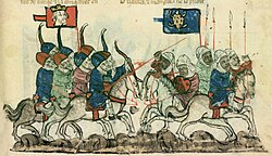 Battle of Köse Dağ (1243). The text of the manuscript on this page refers to the victory of the Mongols over the Turks at "Cosadac" ("Köse Dağ"), "followed by the conquest of Turkey in 1244".