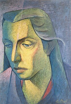 Lydia, oil on metal plate, 1959