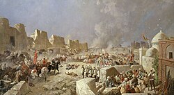 Russian troops taking Samarkand during the Russian conquest of Bukhara, 1868